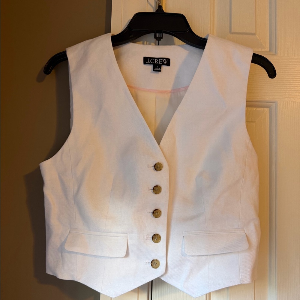 J. Crew Women's Cream Buttoned Vest